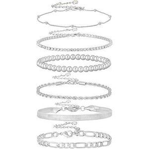 Gold Bracelets For Women 14K Gold Plated Stack Trend Bracelets Charm Paperclip